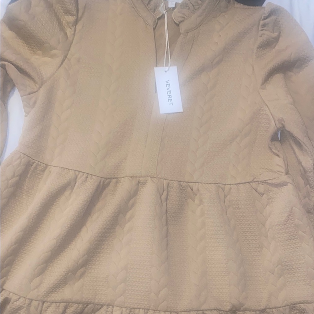 Tan Long Sleeve Dress